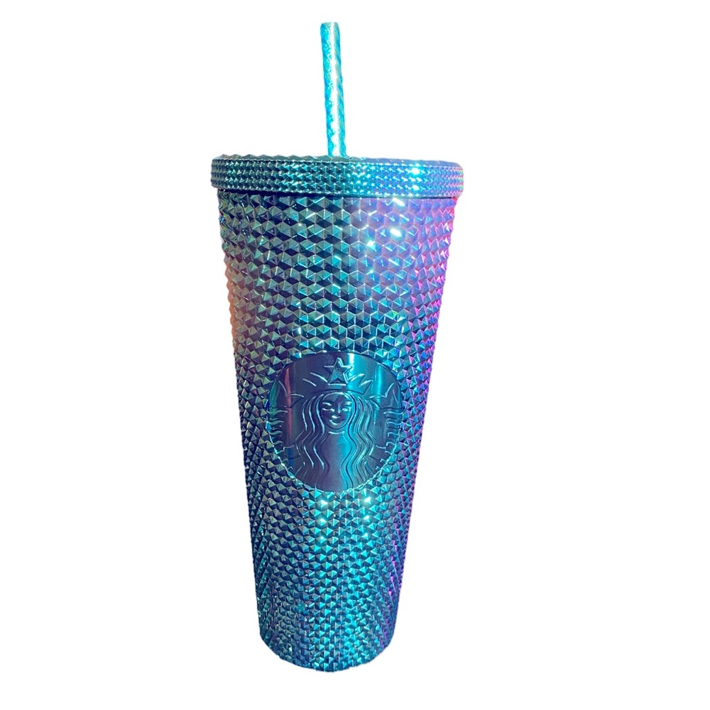NEW Starbucks 24oz Teal Chrome Studded Venti Tumbler NWT - Picture 9 of 11